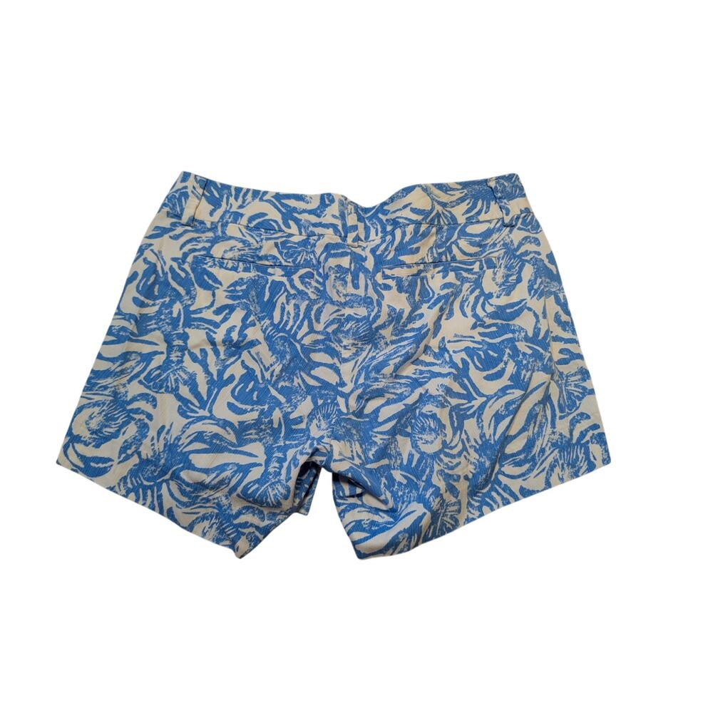 Lilly Pulitzer The Callahan Short Women 0 Blue White Lobster Crab 5 Inseam Chino